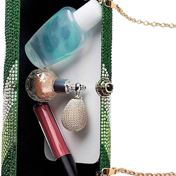 Women Rhinestone Clutch Bag Long Chain Evening Handbag for Party Dress - Picture 6 of 6